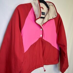 Zara Pink and Red Colorblock Jacket